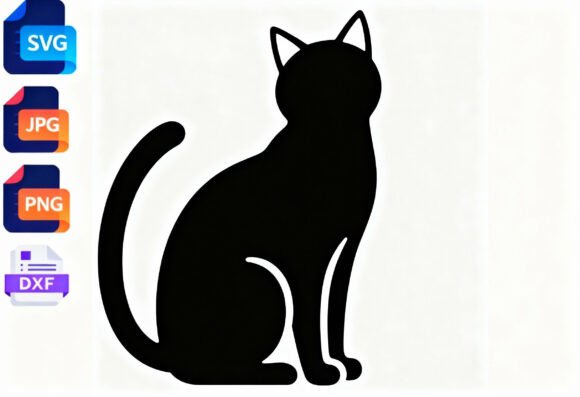 Black Cat Silhouette SVG DXF PNG JPG: A Designer's Review