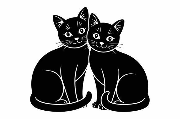 Cute Black Cat Duo SVG Design Review