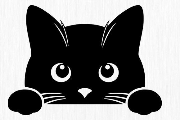 Cute Black Cat Peeking Svg, Peeking Png Review