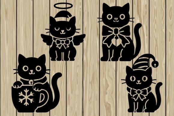 Cute Christmas Cat Silhouette SVG Review