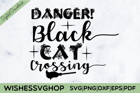 Danger Black Cat Crossing SVG PNG Review