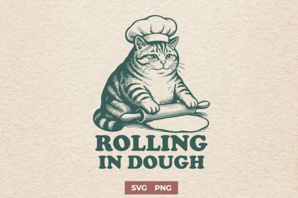 Funny Cat Chef SVG Rolling in Dough Review