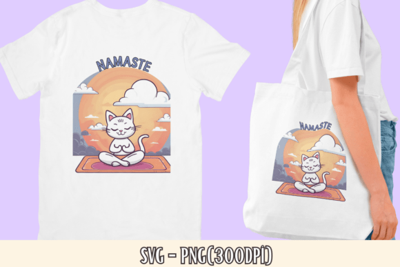 Namaste Yoga Cat PNG SVG Review