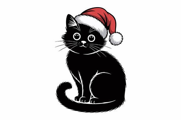 Santa Hat Black Cat Christmas SVG Review